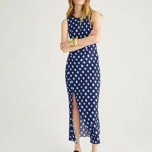 J.Crew High-Neck Slip Dress in Dot Drapey Cupro NWT Size 4